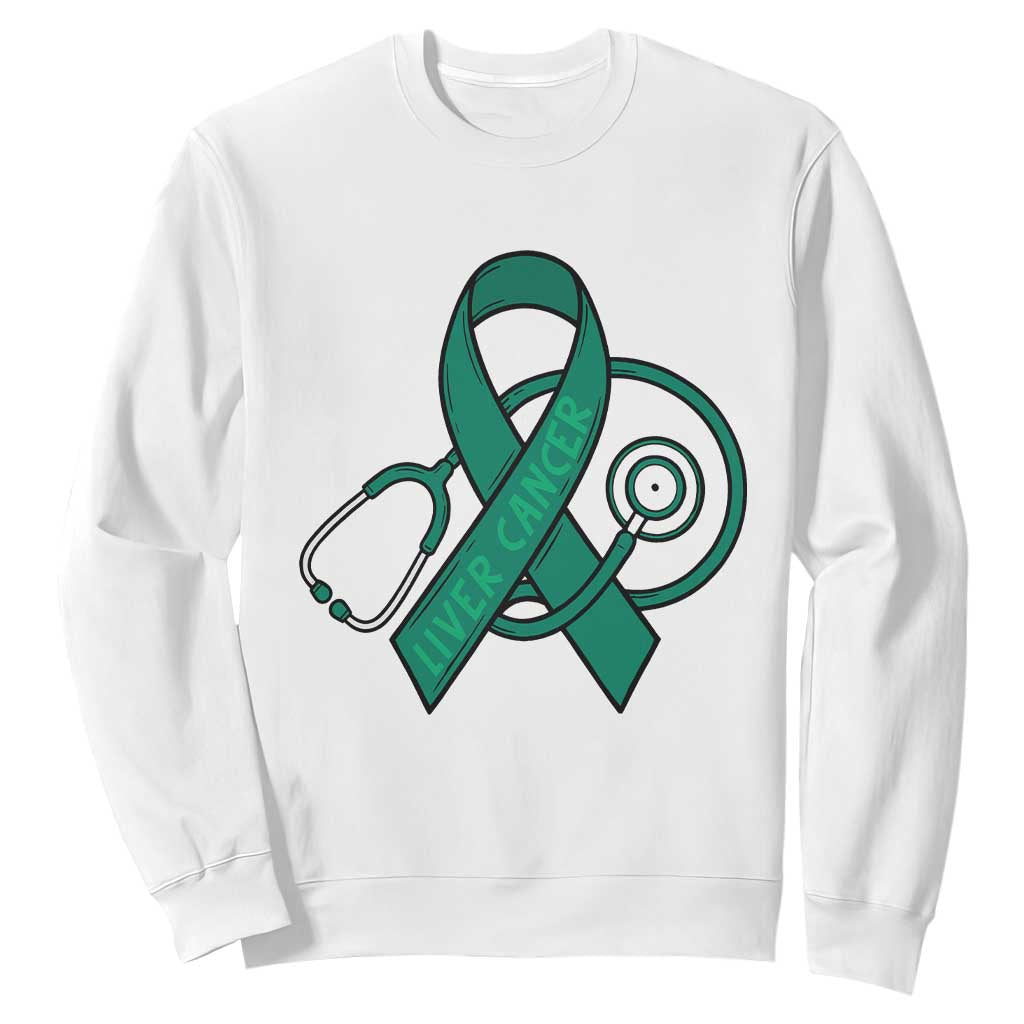 Liver Cancer Strong Nurse Warrior Sweatshirt Stethoscope Healthcare Support Gift