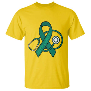 Liver Cancer Strong Nurse Warrior T Shirt Stethoscope Healthcare Support Gift