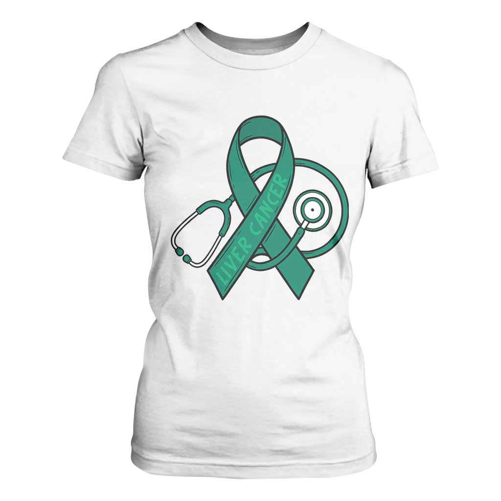 Liver Cancer Strong Nurse Warrior T Shirt For Women Stethoscope Healthcare Support Gift TS12 White Print Your Wear