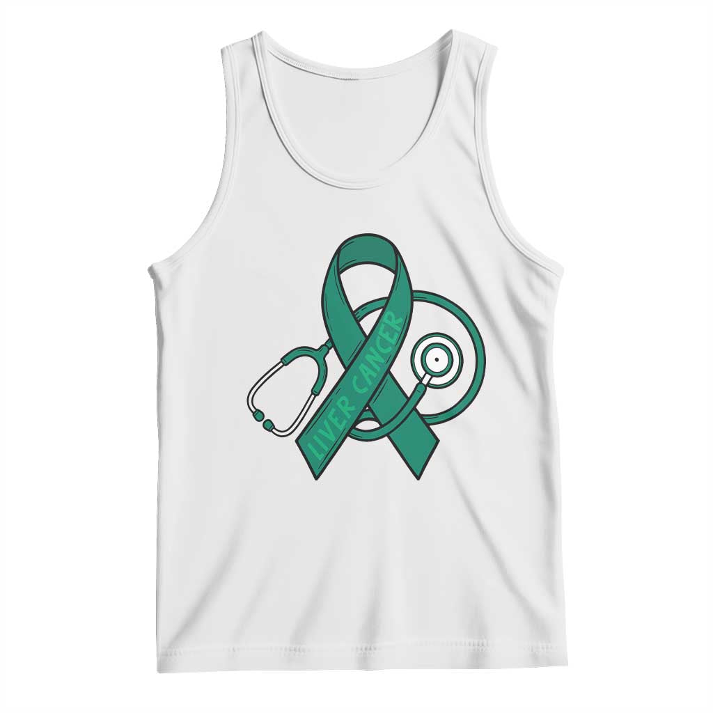 Liver Cancer Strong Nurse Warrior Tank Top Stethoscope Healthcare Support Gift TS12 White Print Your Wear