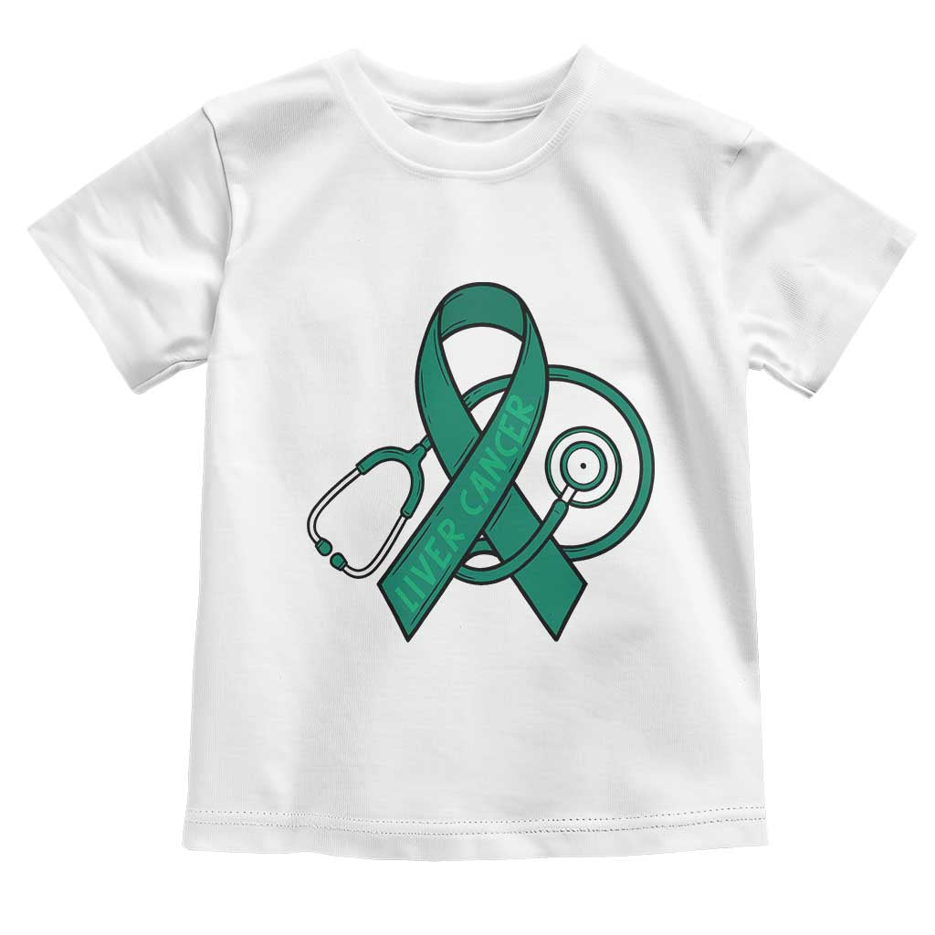 Liver Cancer Strong Nurse Warrior Toddler T Shirt Stethoscope Healthcare Support Gift TS12 White Print Your Wear