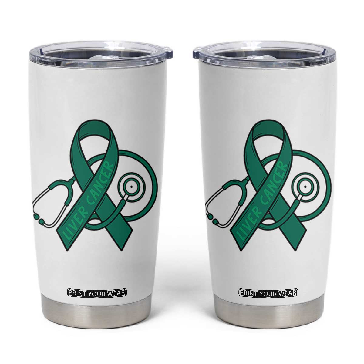 Liver Cancer Strong Nurse Warrior Tumbler Cup Stethoscope Healthcare Support Gift