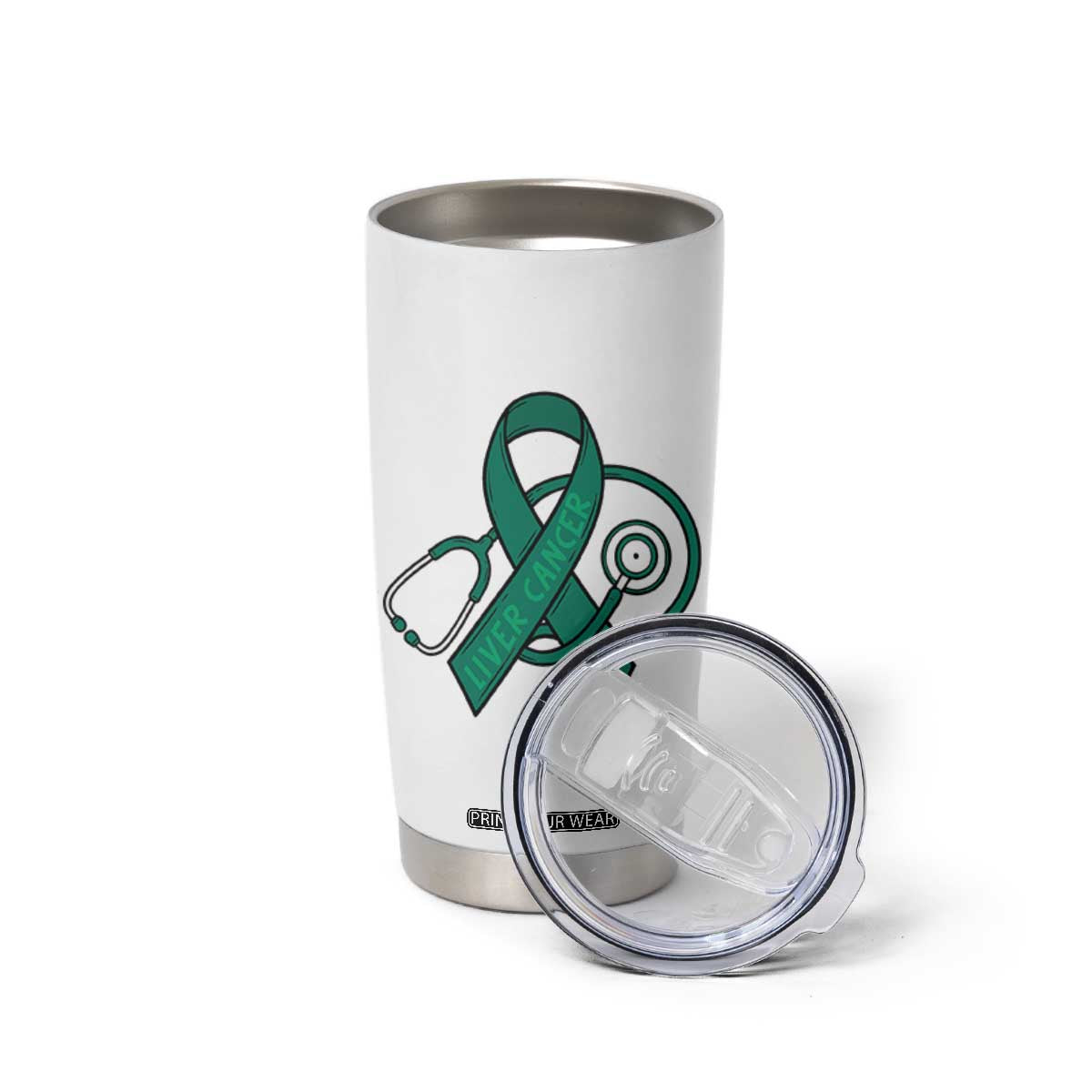 Liver Cancer Strong Nurse Warrior Tumbler Cup Stethoscope Healthcare Support Gift