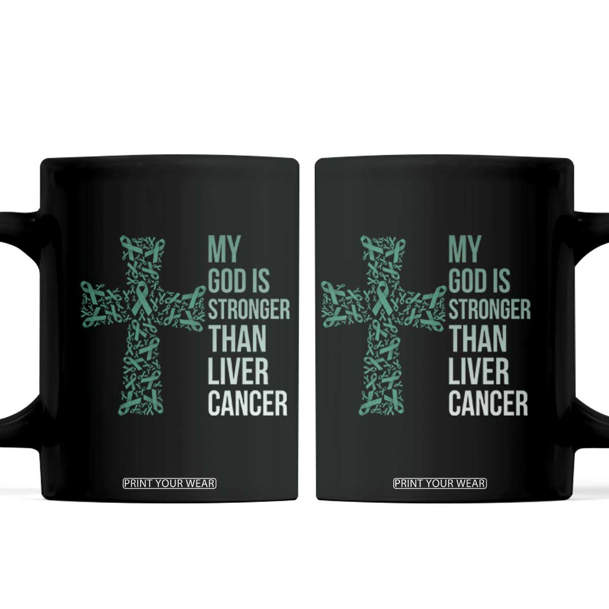 My God Is Stronger Than Liver Cancer Coffee Mug Faith Hope Support Gift
