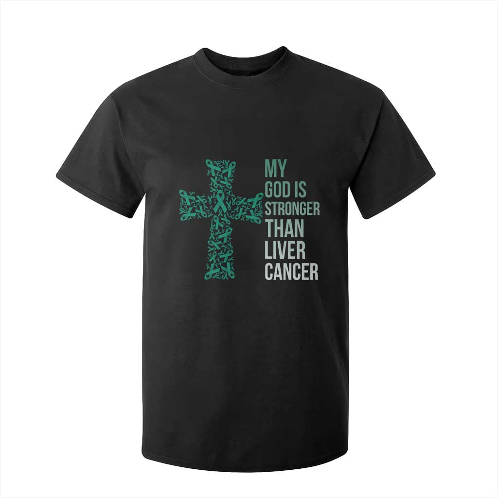 My God Is Stronger Than Liver Cancer T Shirt For Kid Faith Hope Support Gift