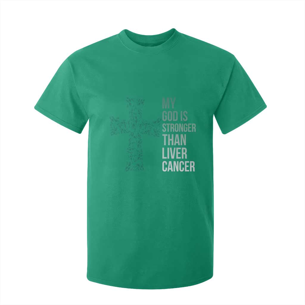 My God Is Stronger Than Liver Cancer T Shirt For Kid Faith Hope Support Gift