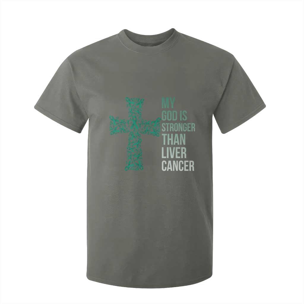 My God Is Stronger Than Liver Cancer T Shirt For Kid Faith Hope Support Gift