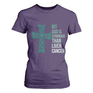 My God Is Stronger Than Liver Cancer T Shirt For Women Faith Hope Support Gift