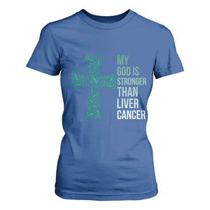 My God Is Stronger Than Liver Cancer T Shirt For Women Faith Hope Support Gift
