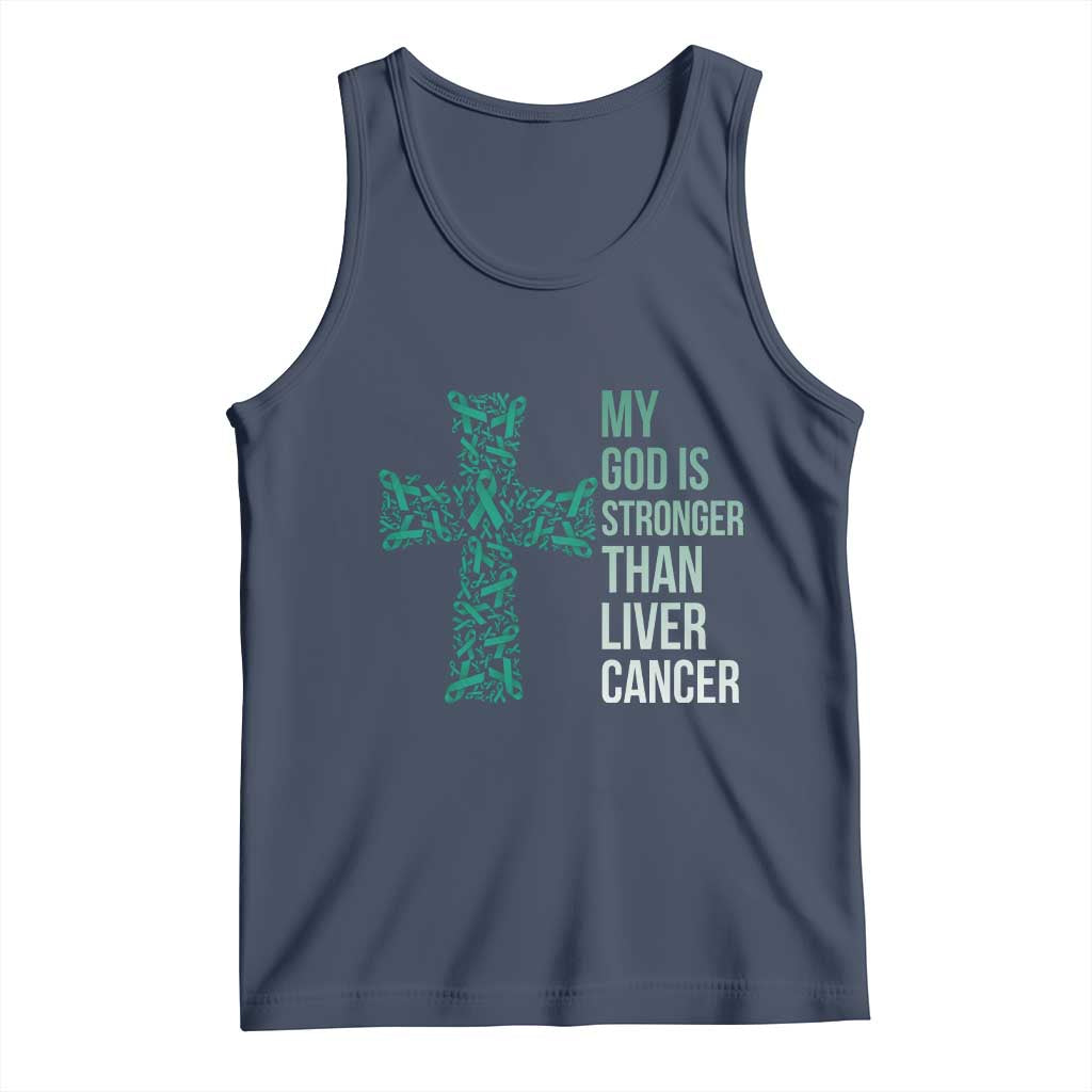My God Is Stronger Than Liver Cancer Tank Top Faith Hope Support Gift