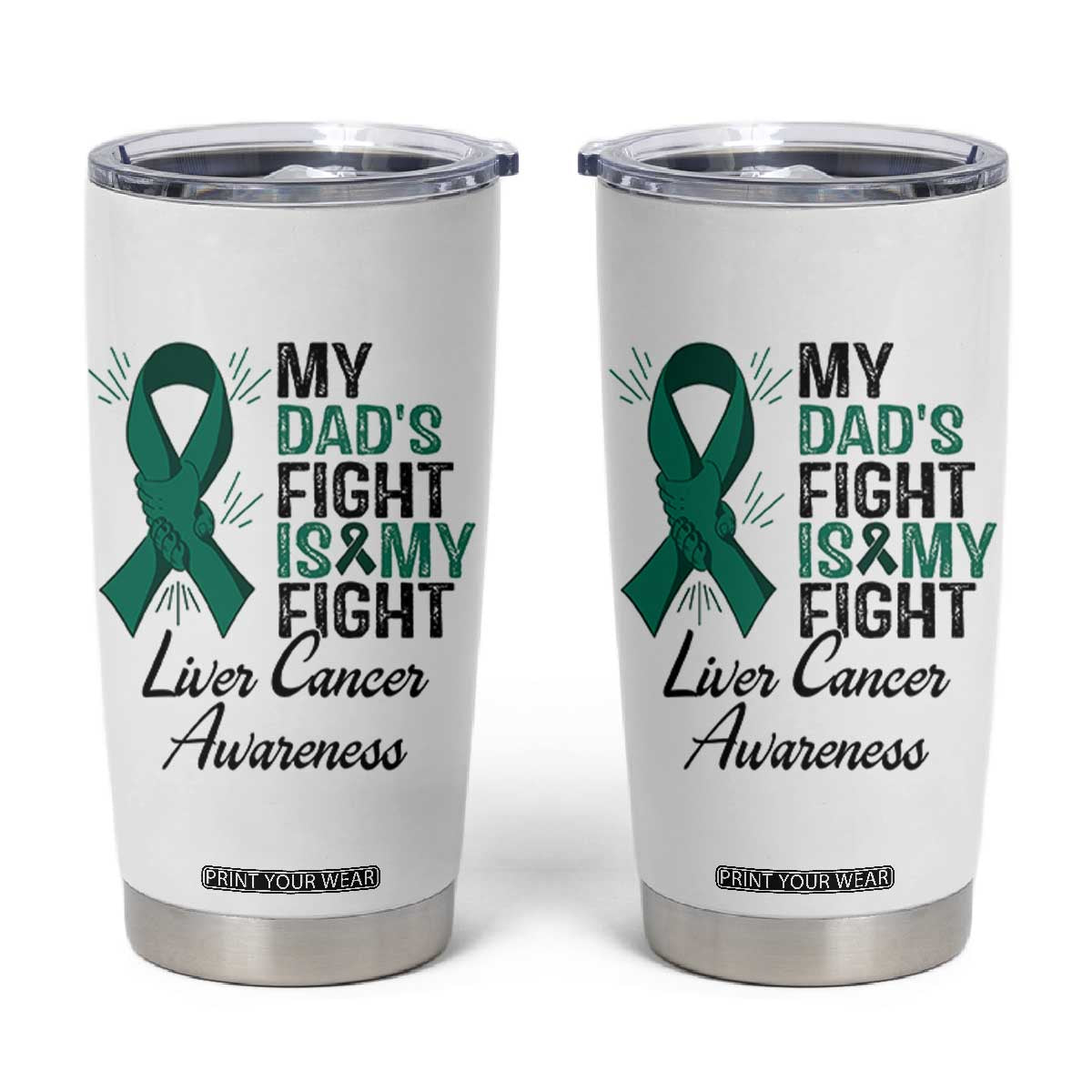 Liver Cancer Support Warrior Gift Tumbler Cup My Dad Fight My Fight
