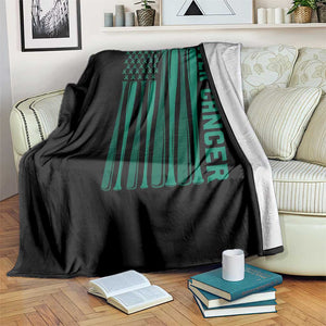 Strike Out Liver Cancer Baseball Throw Blanket American Flag Support Gift
