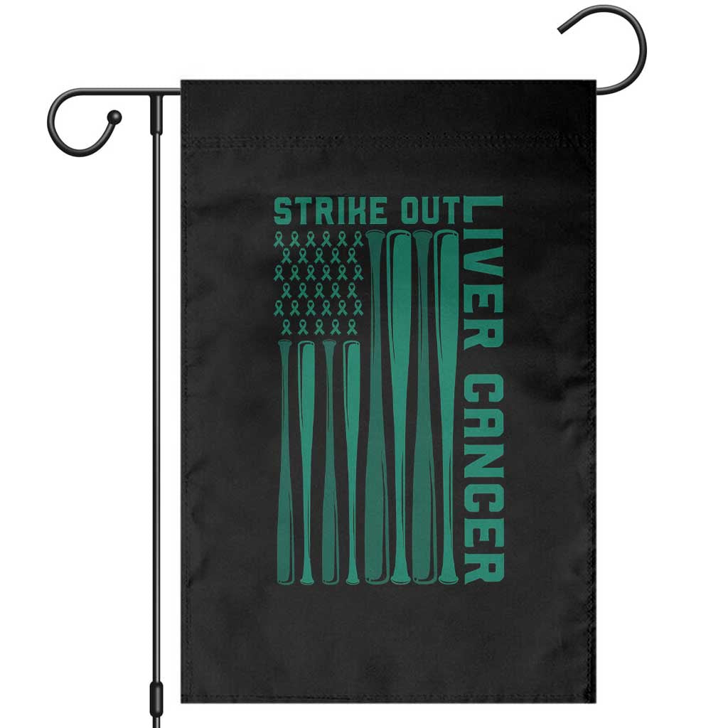 Strike Out Liver Cancer Baseball Garden Flag American Flag Support Gift