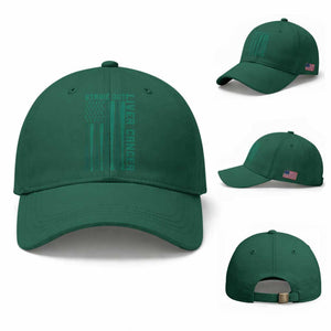 Strike Out Liver Cancer Baseball Baseball Cap American Flag Support Gift