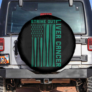 Strike Out Liver Cancer Baseball Spare Tire Cover American Flag Support Gift