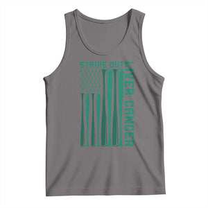 Strike Out Liver Cancer Baseball Tank Top American Flag Support Gift