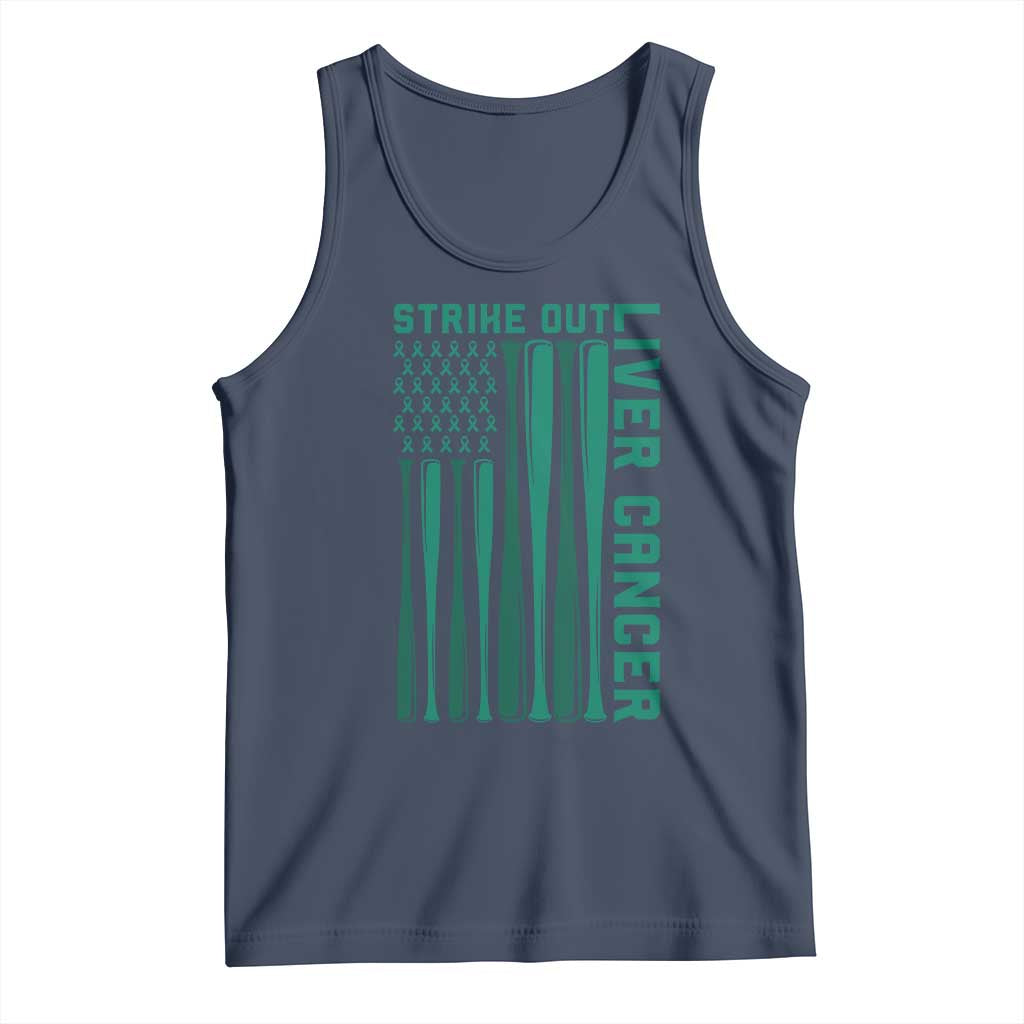 Strike Out Liver Cancer Baseball Tank Top American Flag Support Gift