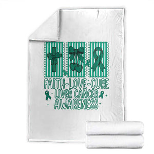 Faith Love And Cure Liver Cancer Awareness Throw Blanket Hope Survivor Support