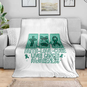 Faith Love And Cure Liver Cancer Awareness Throw Blanket Hope Survivor Support
