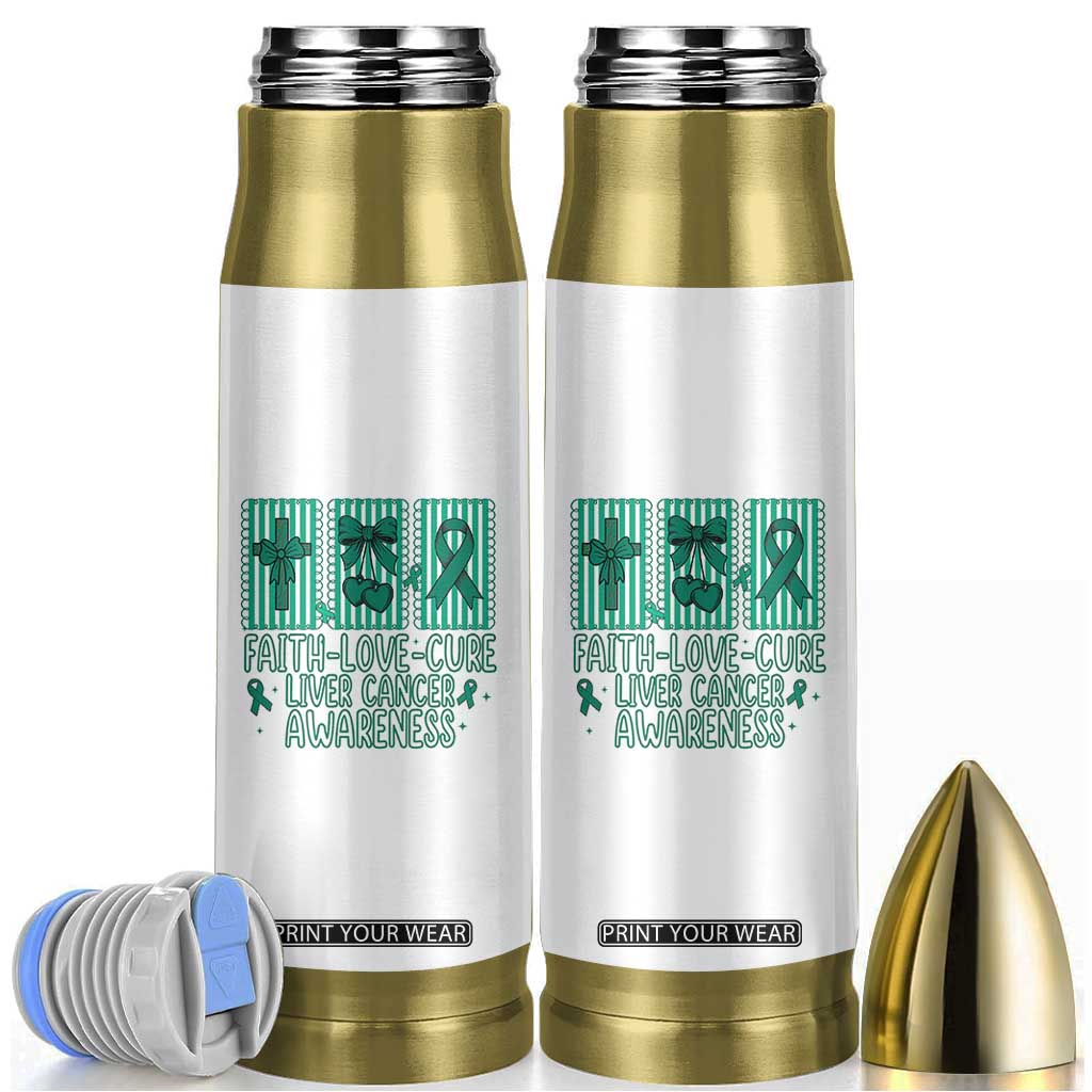 Faith Love And Cure Liver Cancer Awareness Bullet Tumbler Hope Survivor Support