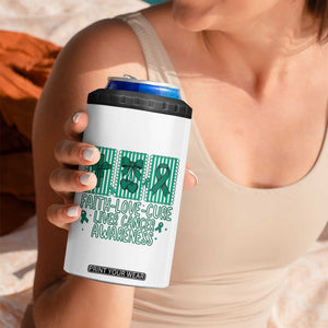 Faith Love And Cure Liver Cancer Awareness 4 in 1 Can Cooler Tumbler Hope Survivor Support