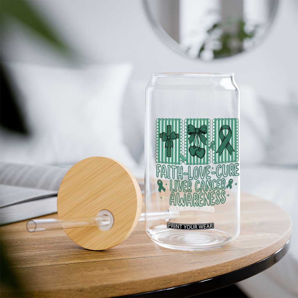 Faith Love And Cure Liver Cancer Awareness Glass Can Hope Survivor Support