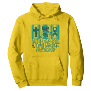 Faith Love And Cure Liver Cancer Awareness Hoodie Hope Survivor Support