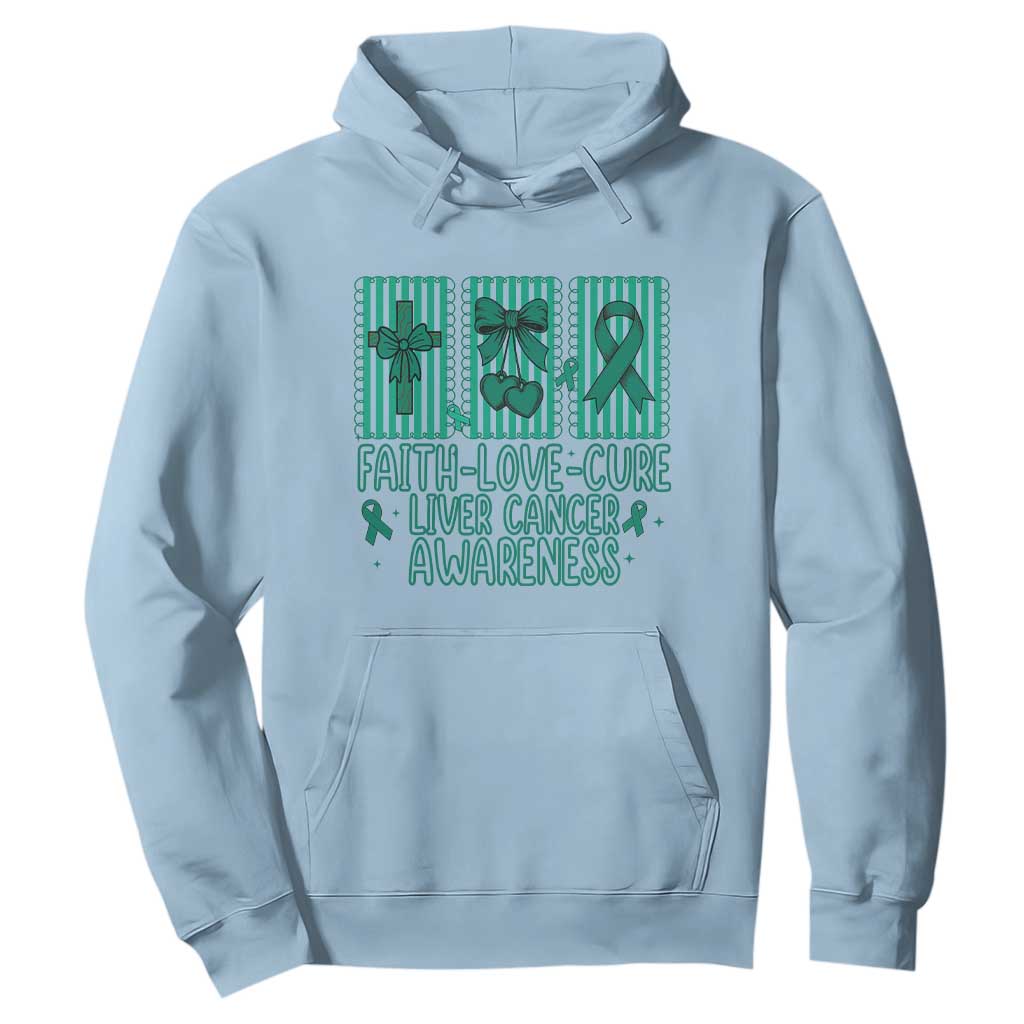 Faith Love And Cure Liver Cancer Awareness Hoodie Hope Survivor Support