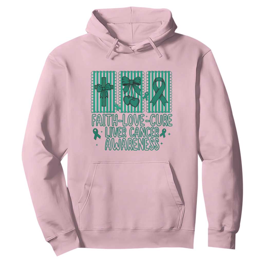 Faith Love And Cure Liver Cancer Awareness Hoodie Hope Survivor Support