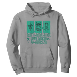 Faith Love And Cure Liver Cancer Awareness Hoodie Hope Survivor Support