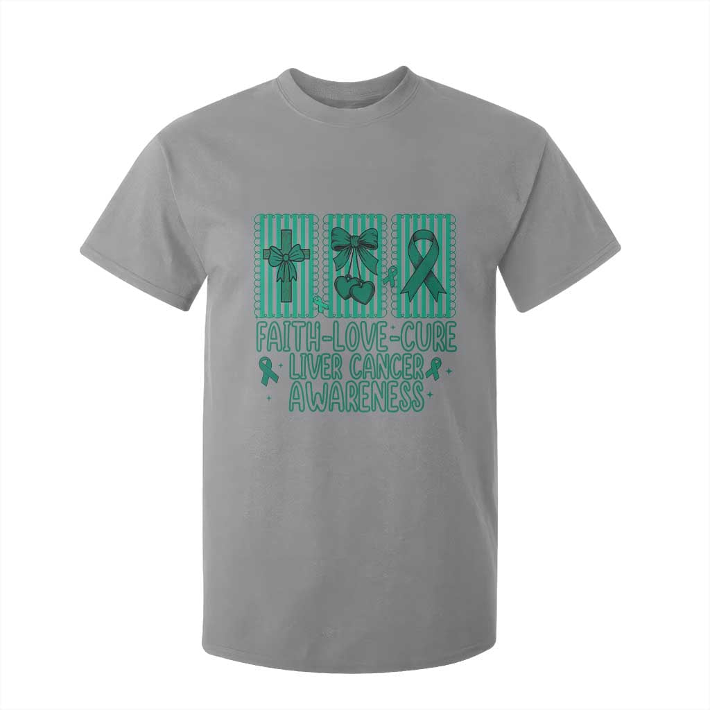 Faith Love And Cure Liver Cancer Awareness T Shirt For Kid Hope Survivor Support