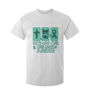 Faith Love And Cure Liver Cancer Awareness T Shirt For Kid Hope Survivor Support