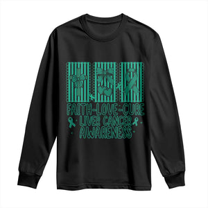 Faith Love And Cure Liver Cancer Awareness Long Sleeve Shirt Hope Survivor Support
