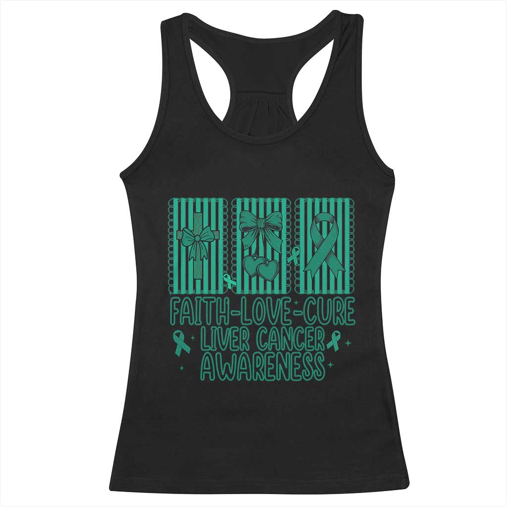 Faith Love And Cure Liver Cancer Awareness Racerback Tank Top Hope Survivor Support