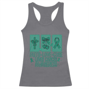 Faith Love And Cure Liver Cancer Awareness Racerback Tank Top Hope Survivor Support