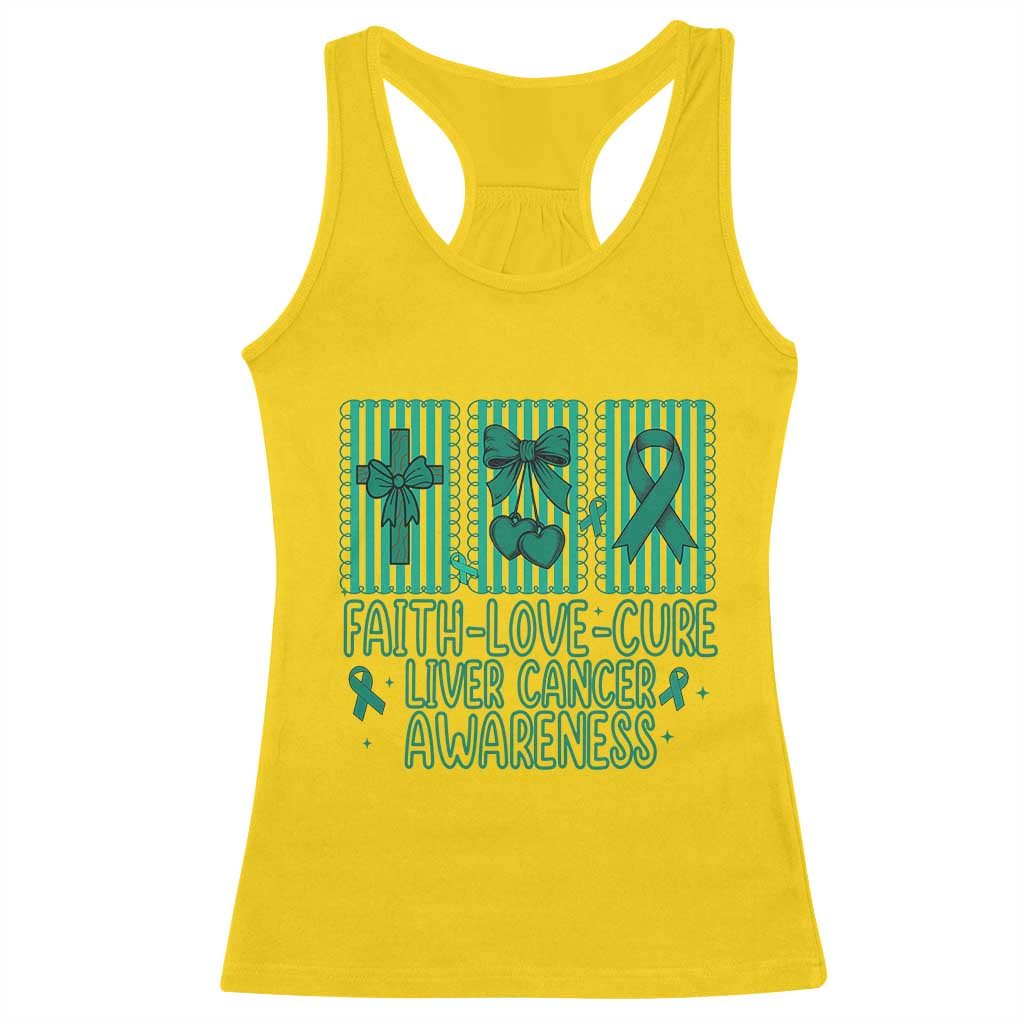 Faith Love And Cure Liver Cancer Awareness Racerback Tank Top Hope Survivor Support