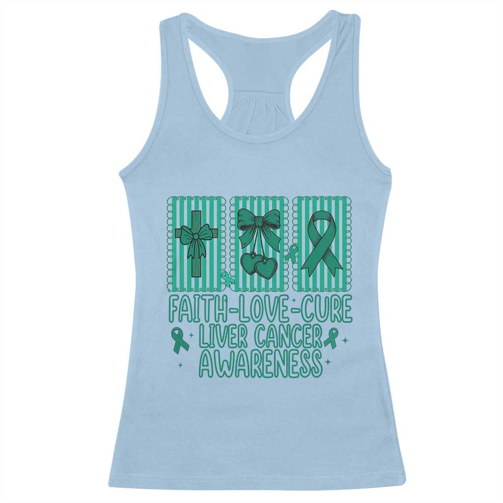 Faith Love And Cure Liver Cancer Awareness Racerback Tank Top Hope Survivor Support