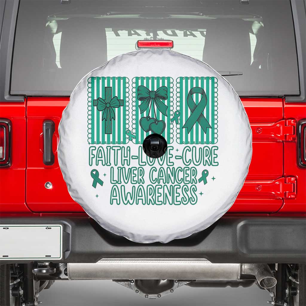 Faith Love And Cure Liver Cancer Awareness Spare Tire Cover Hope Survivor Support