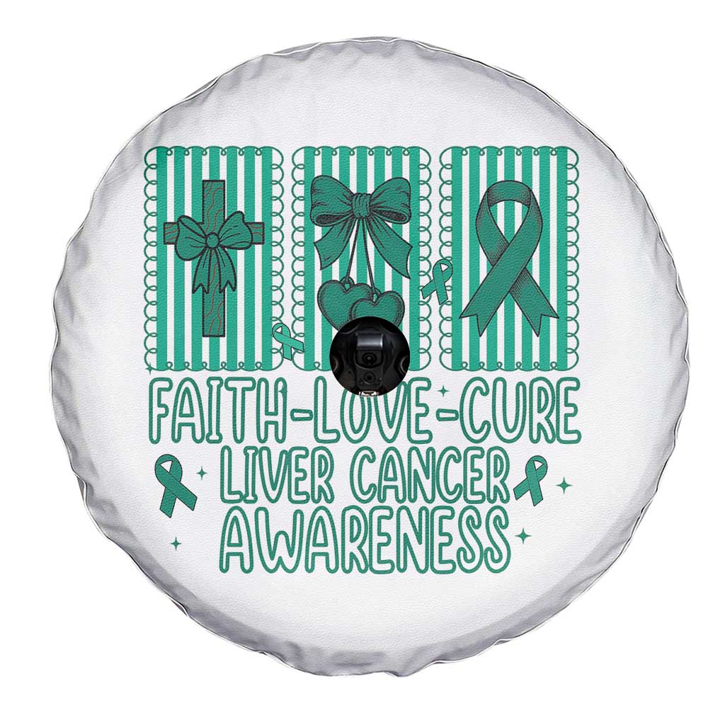 Faith Love And Cure Liver Cancer Awareness Spare Tire Cover Hope Survivor Support