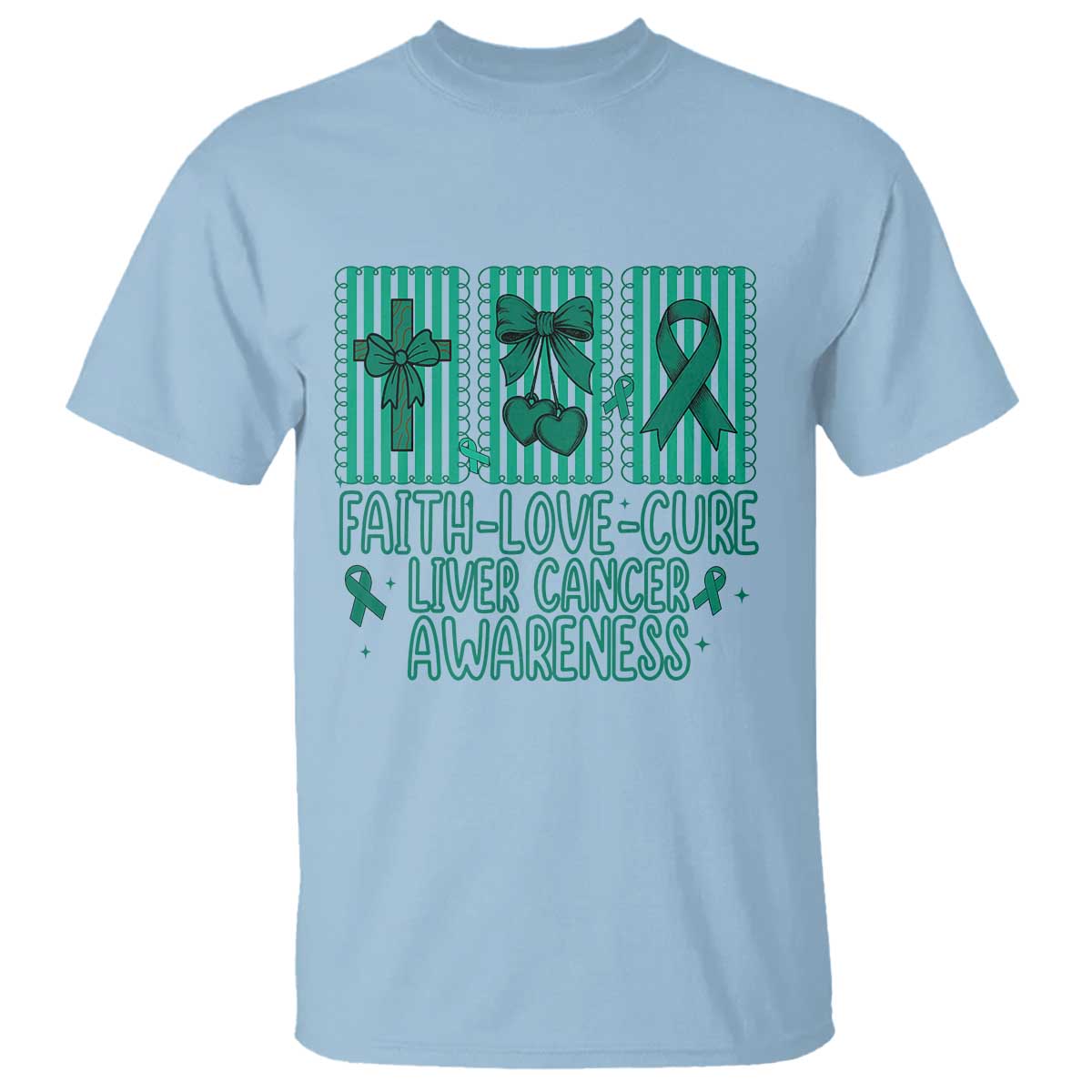 Faith Love And Cure Liver Cancer Awareness T Shirt Hope Survivor Support