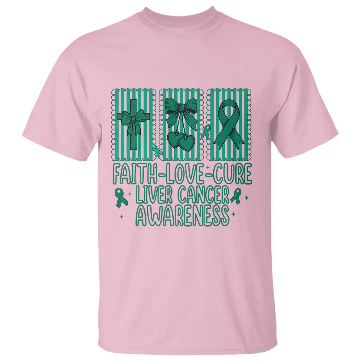 Faith Love And Cure Liver Cancer Awareness T Shirt Hope Survivor Support