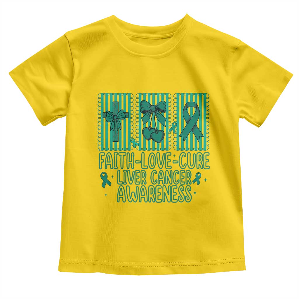 Faith Love And Cure Liver Cancer Awareness Toddler T Shirt Hope Survivor Support