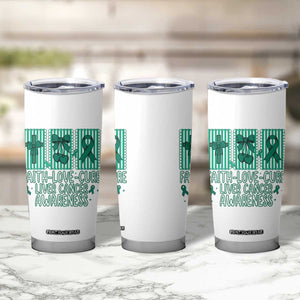 Faith Love And Cure Liver Cancer Awareness Tumbler Cup Hope Survivor Support