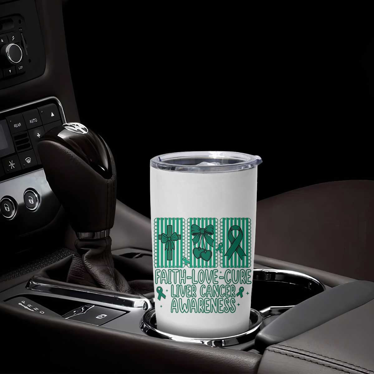 Faith Love And Cure Liver Cancer Awareness Tumbler Cup Hope Survivor Support