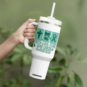 Faith Love And Cure Liver Cancer Awareness Tumbler With Handle Hope Survivor Support