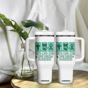 Faith Love And Cure Liver Cancer Awareness Tumbler With Handle Hope Survivor Support