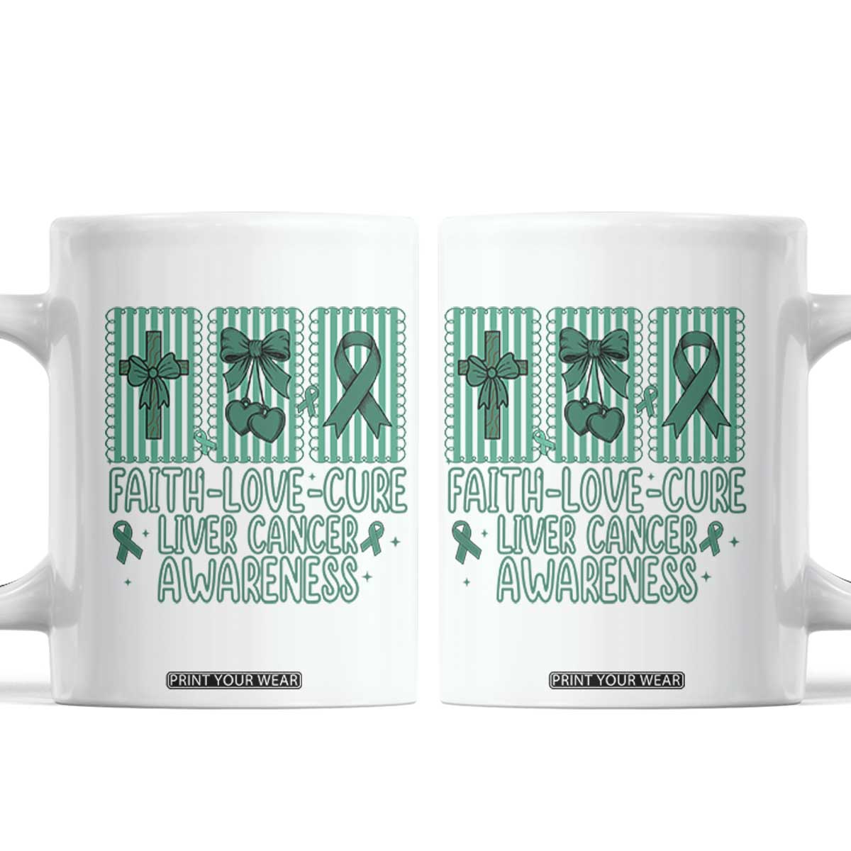 Faith Love And Cure Liver Cancer Awareness Coffee Mug Hope Survivor Support