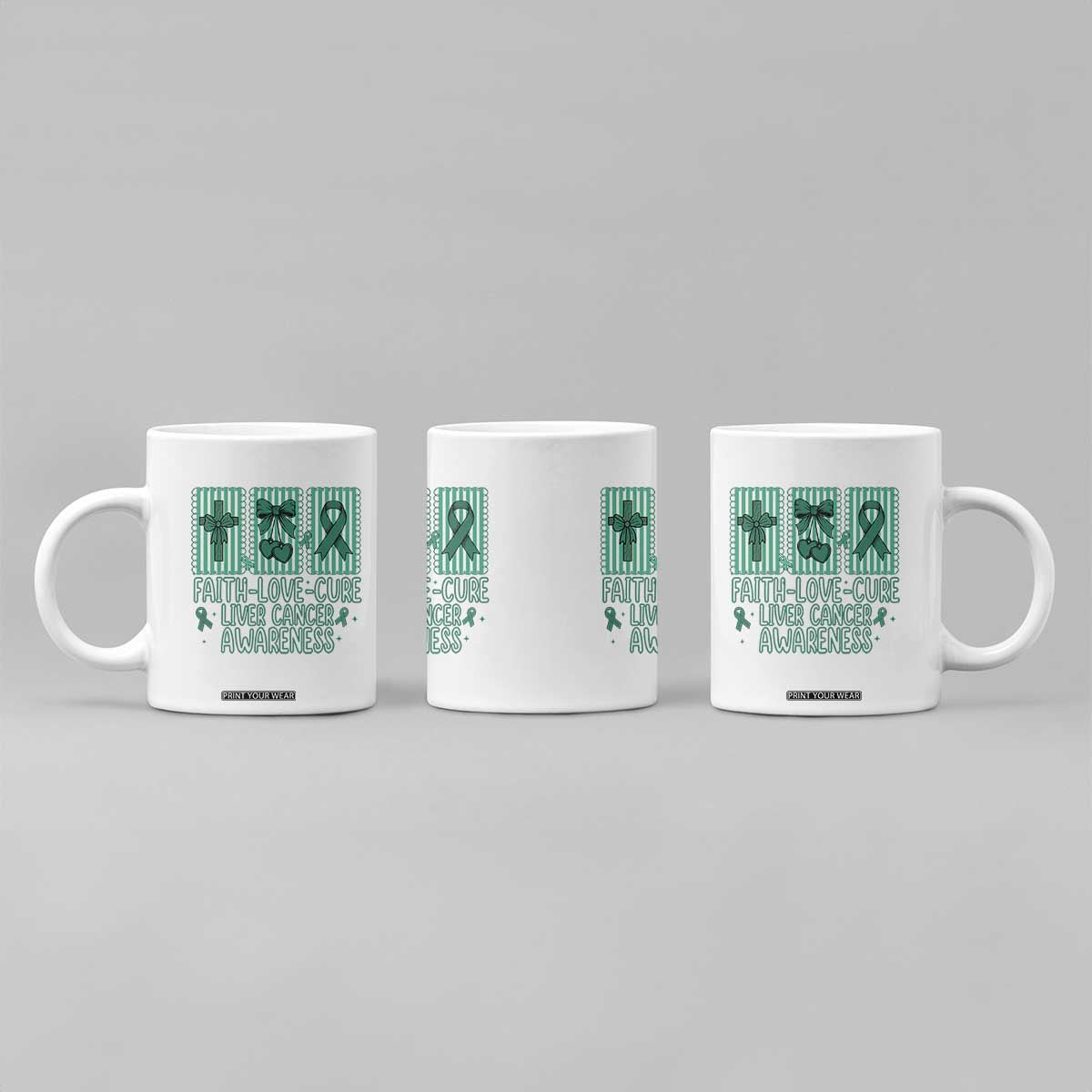 Faith Love And Cure Liver Cancer Awareness Coffee Mug Hope Survivor Support
