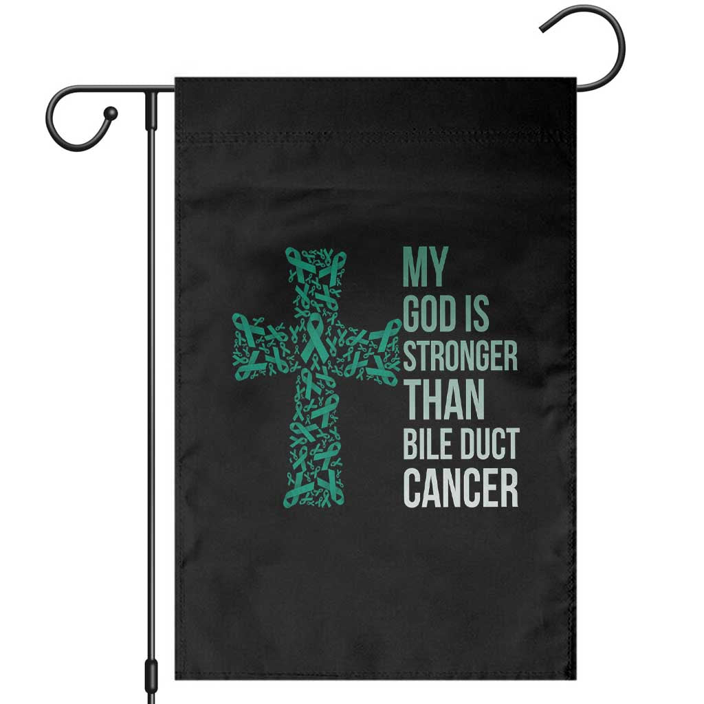 My God Is Stronger Than Bile Duct Cancer Garden Flag Faith Over Fear Support Gift