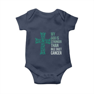 My God Is Stronger Than Bile Duct Cancer Baby Onesie Faith Over Fear Support Gift